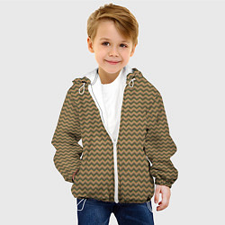 Куртка с капюшоном детская Абстракция разноцветные зигзаги, цвет: 3D-белый — фото 2