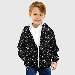 Куртка с капюшоном детская ЧБ мозаика, цвет: 3D-белый — фото 2
