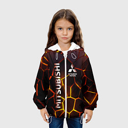 Куртка с капюшоном детская Митсубиси подсветка 3D плит, цвет: 3D-белый — фото 2