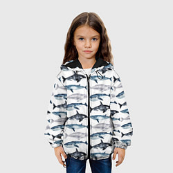Куртка с капюшоном детская Принт с китами, цвет: 3D-черный — фото 2