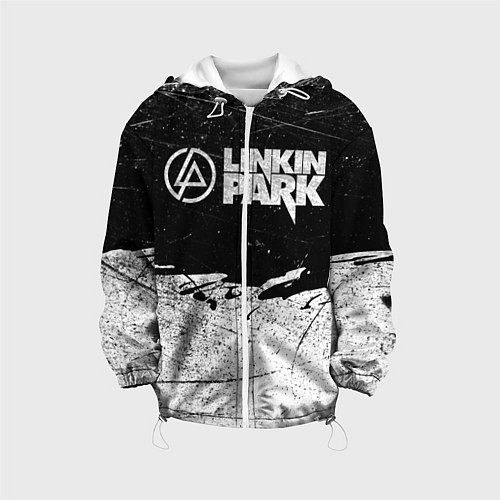 Детская куртка Линкин Парк Лого Рок ЧБ Linkin Park Rock / 3D-Белый – фото 1