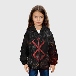 Куртка с капюшоном детская BERSERK LOGO GRUNGE RED, цвет: 3D-черный — фото 2