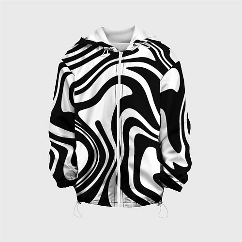 Детская куртка Черно-белые полосы Black and white stripes / 3D-Белый – фото 1