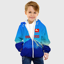 Куртка с капюшоном детская Магадан герб, цвет: 3D-белый — фото 2