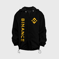 Куртка с капюшоном детская БИНАНС ЛОГО КАРБОН BINANCE LOGO, цвет: 3D-черный