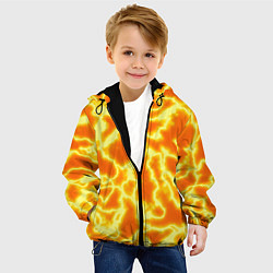 Куртка с капюшоном детская Огненная вспышка, цвет: 3D-черный — фото 2