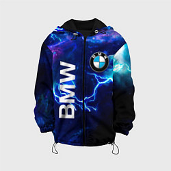 Куртка с капюшоном детская BMW Синяя молния, цвет: 3D-черный