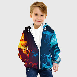 Куртка с капюшоном детская Лёд и Пламя Black, цвет: 3D-белый — фото 2