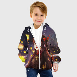 Куртка с капюшоном детская Ху Тао Genshin Impact, цвет: 3D-белый — фото 2