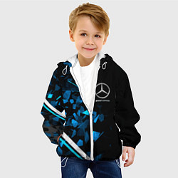 Куртка с капюшоном детская Mercedes AMG Осколки стекла, цвет: 3D-белый — фото 2