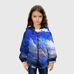Куртка с капюшоном детская Высокие облака, цвет: 3D-черный — фото 2