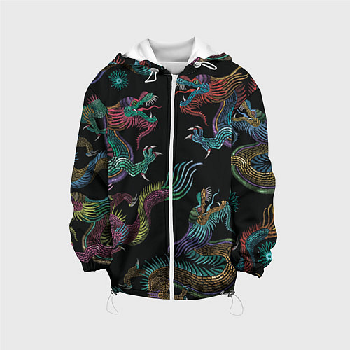 Детская куртка Цветные драконы / 3D-Белый – фото 1