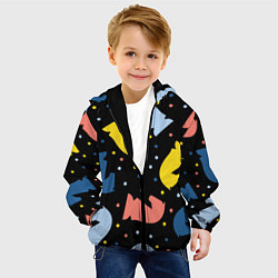Куртка с капюшоном детская Шахматные фигуры цветные, цвет: 3D-черный — фото 2
