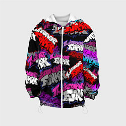 Куртка с капюшоном детская Friday Night Funkin FNF, цвет: 3D-белый