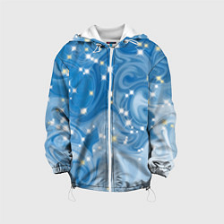 Куртка с капюшоном детская Голубая метелица, цвет: 3D-белый