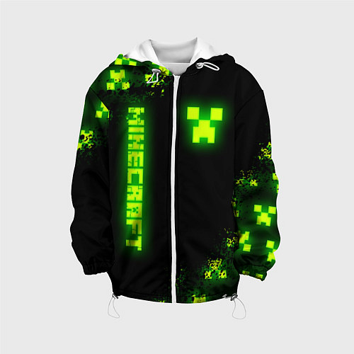 Детская куртка MINECRAFT NEON LOGO CREEPER / 3D-Белый – фото 1