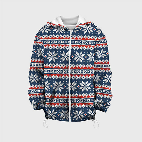 Детская куртка Knitted Christmas Pattern / 3D-Белый – фото 1