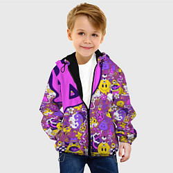 Куртка с капюшоном детская Психоделика Существа Знаки, цвет: 3D-черный — фото 2