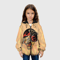 Куртка с капюшоном детская Тигр байкер, цвет: 3D-черный — фото 2