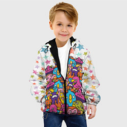 Куртка с капюшоном детская Звездные монстры, цвет: 3D-черный — фото 2