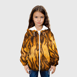 Куртка с капюшоном детская Шкура тигра 2022, цвет: 3D-белый — фото 2
