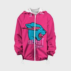 Куртка с капюшоном детская Mr Beast Gaming Full Print Pink edition, цвет: 3D-белый
