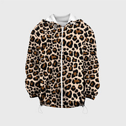 Куртка с капюшоном детская Леопардовые Пятна, цвет: 3D-белый