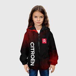 Куртка с капюшоном детская Ситроен, Citroen Красно черный соты, цвет: 3D-черный — фото 2