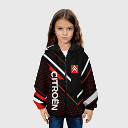 Куртка с капюшоном детская Citroen, Ситроен Полоски, цвет: 3D-черный — фото 2