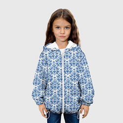 Куртка с капюшоном детская Зимнее кружевство, цвет: 3D-белый — фото 2