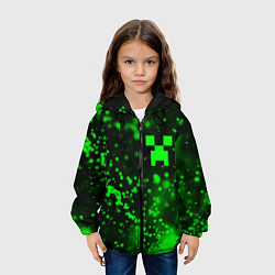 Куртка с капюшоном детская MINECRAFT - КРИПЕР - Частицы, цвет: 3D-черный — фото 2