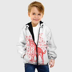 Куртка с капюшоном детская Символ года тигр 2022, цвет: 3D-черный — фото 2