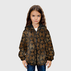 Куртка с капюшоном детская Кофейные отпечатки, цвет: 3D-черный — фото 2