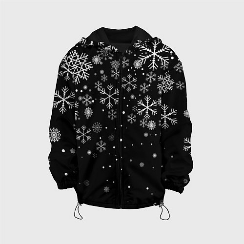 Детская куртка Снежинки - С Новый год / 3D-Черный – фото 1