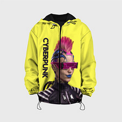 Куртка с капюшоном детская Cyberpunk Панк, цвет: 3D-черный