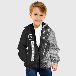 Куртка с капюшоном детская ЦИВИЛИЗАЦИЯ 6 - Краски Вертикально, цвет: 3D-черный — фото 2