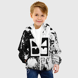 Куртка с капюшоном детская GEOMETRY DASH BLACK & WHITE SMILE, цвет: 3D-белый — фото 2