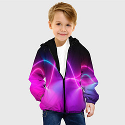 Куртка с капюшоном детская Лучи света pink theme, цвет: 3D-черный — фото 2