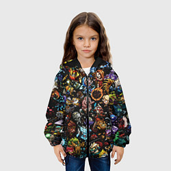 Куртка с капюшоном детская DOTA 2 ВСЕ ПЕРСОНАЖИ В ЦВЕТЕ, цвет: 3D-черный — фото 2