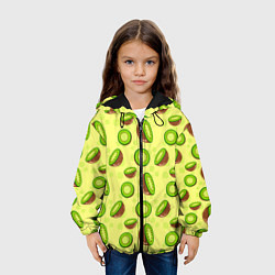 Куртка с капюшоном детская Киви паттерн, цвет: 3D-черный — фото 2