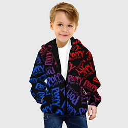 Куртка с капюшоном детская POPPY PLAYTIME LOGO NEON, ХАГИ ВАГИ, цвет: 3D-черный — фото 2