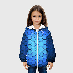 Куртка с капюшоном детская Неоновые 3D ПЛИТЫ, цвет: 3D-белый — фото 2