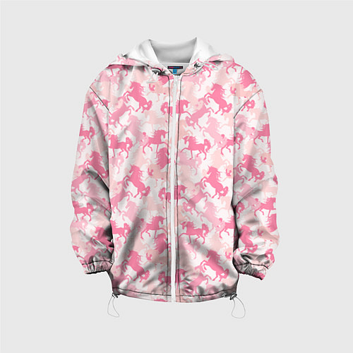 Детская куртка Розовые Единороги / 3D-Белый – фото 1