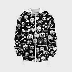 Куртка с капюшоном детская UNDERTALE PATTERN БЕЛЫЙ, цвет: 3D-белый