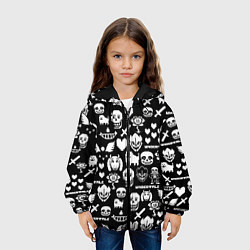 Куртка с капюшоном детская UNDERTALE PATTERN БЕЛЫЙ, цвет: 3D-черный — фото 2