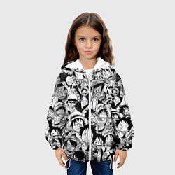 Куртка с капюшоном детская МАНКИ Д ЛУФФИ ЧЁРНО БЕЛЫЙ, цвет: 3D-белый — фото 2