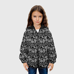Куртка с капюшоном детская Gray skulls, цвет: 3D-черный — фото 2