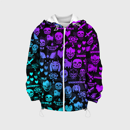 Детская куртка UNDERTALE NEON PATTERN УЗОР / 3D-Белый – фото 1