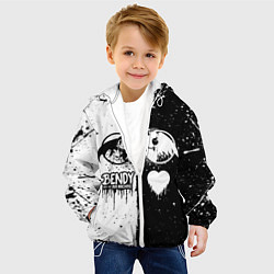 Куртка с капюшоном детская BLACK AND WHITE BENDY AND THE INK MACHINE, цвет: 3D-белый — фото 2