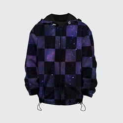 Куртка с капюшоном детская Space Neon Chessboard, цвет: 3D-черный